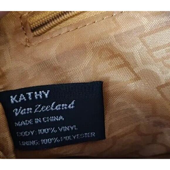 Kathy Van Zeeland Womens Pocketbook Golden Honey Croco Embossed Organizer Bag - Picture 8 of 16